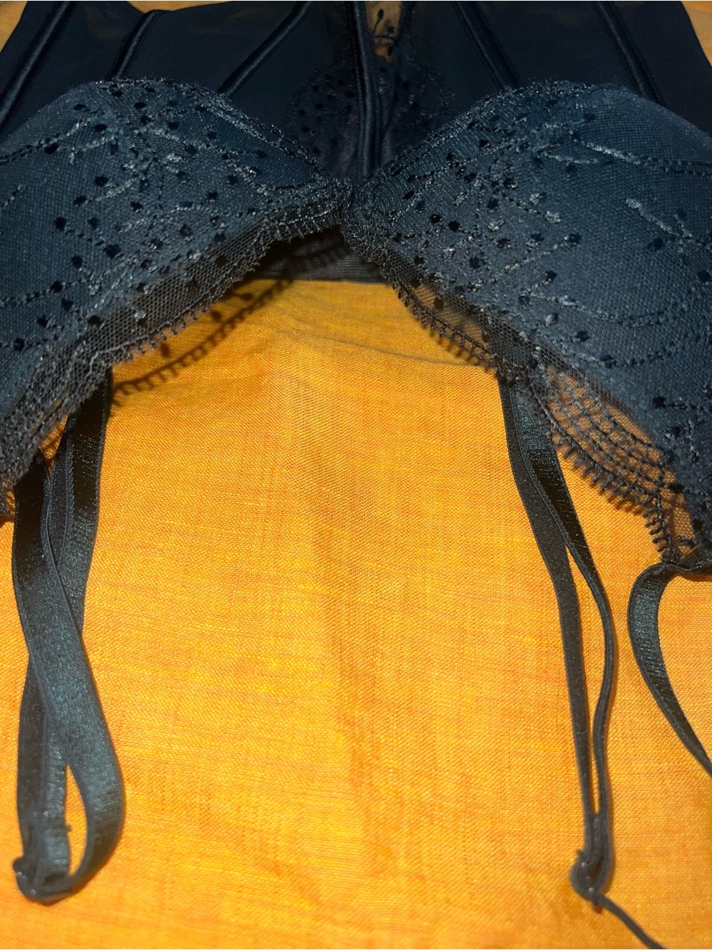 Primark Forest Dark Green Embroidered Mesh Corset Bra Size 34B - Picture 6 of 9